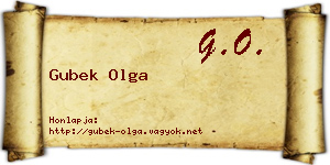 Gubek Olga névjegykártya